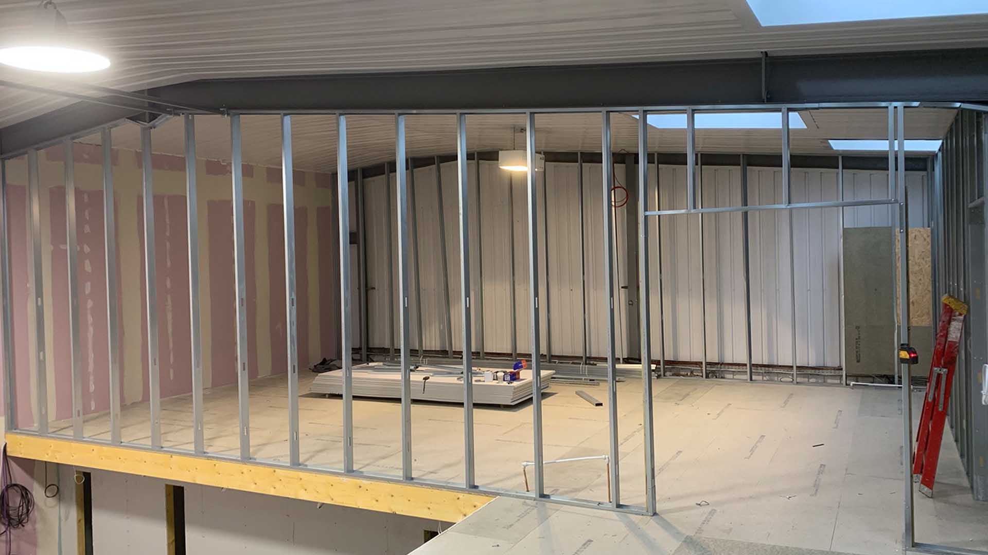Build phase — lighting and ceiling