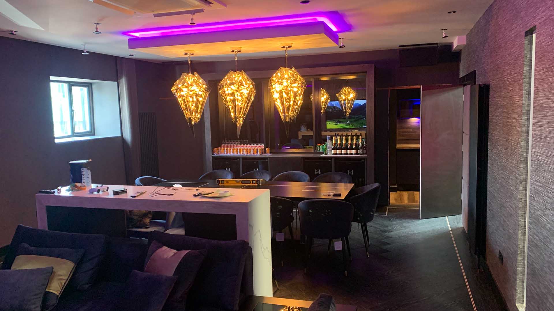 Made 4 reception area — bespoke timber counter with integrated lighting
